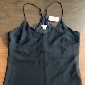 J. Crew Scalloped Black Tanktop